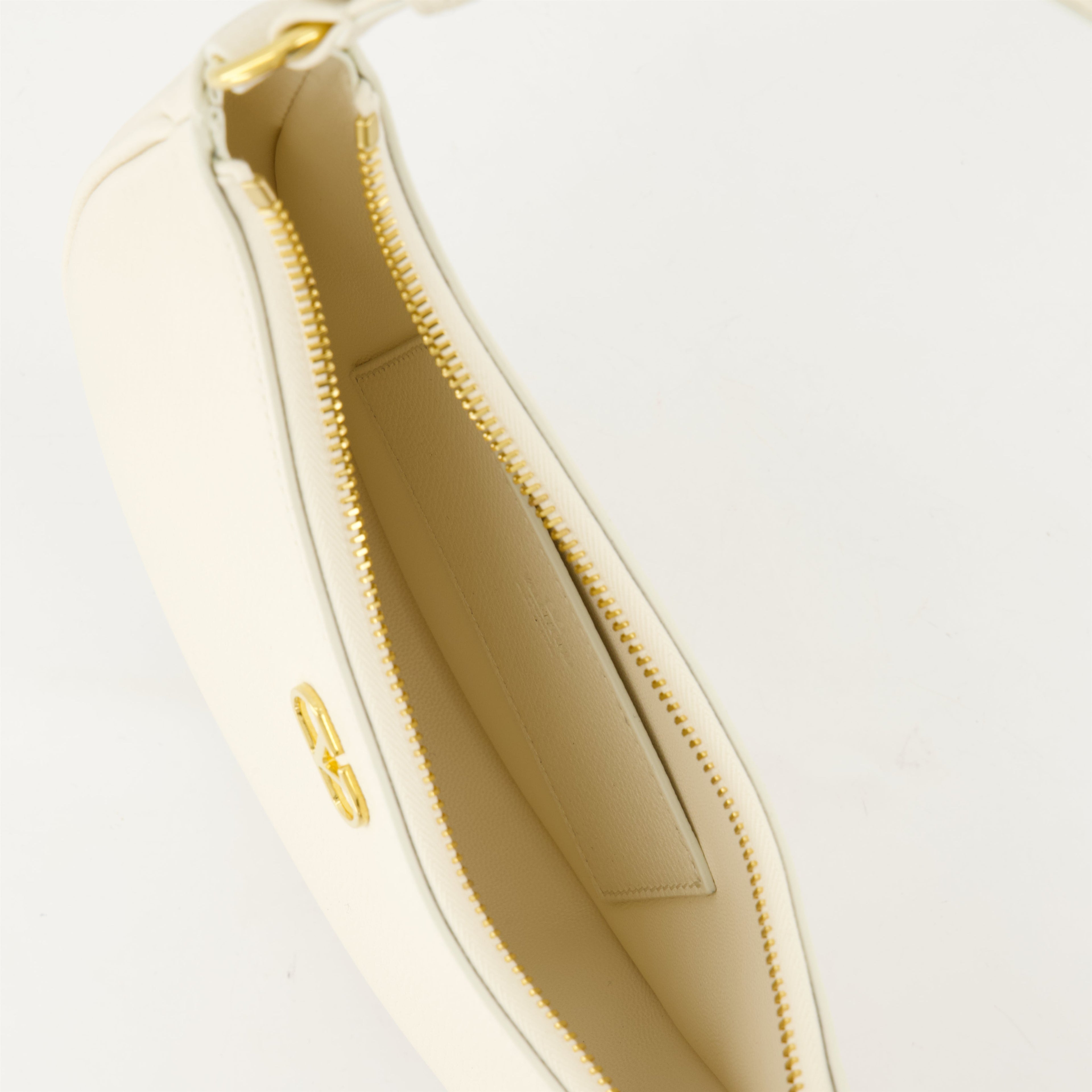 mini hobo bag, Valentino Garavani, leather handbag, beige bag, luxury accessories