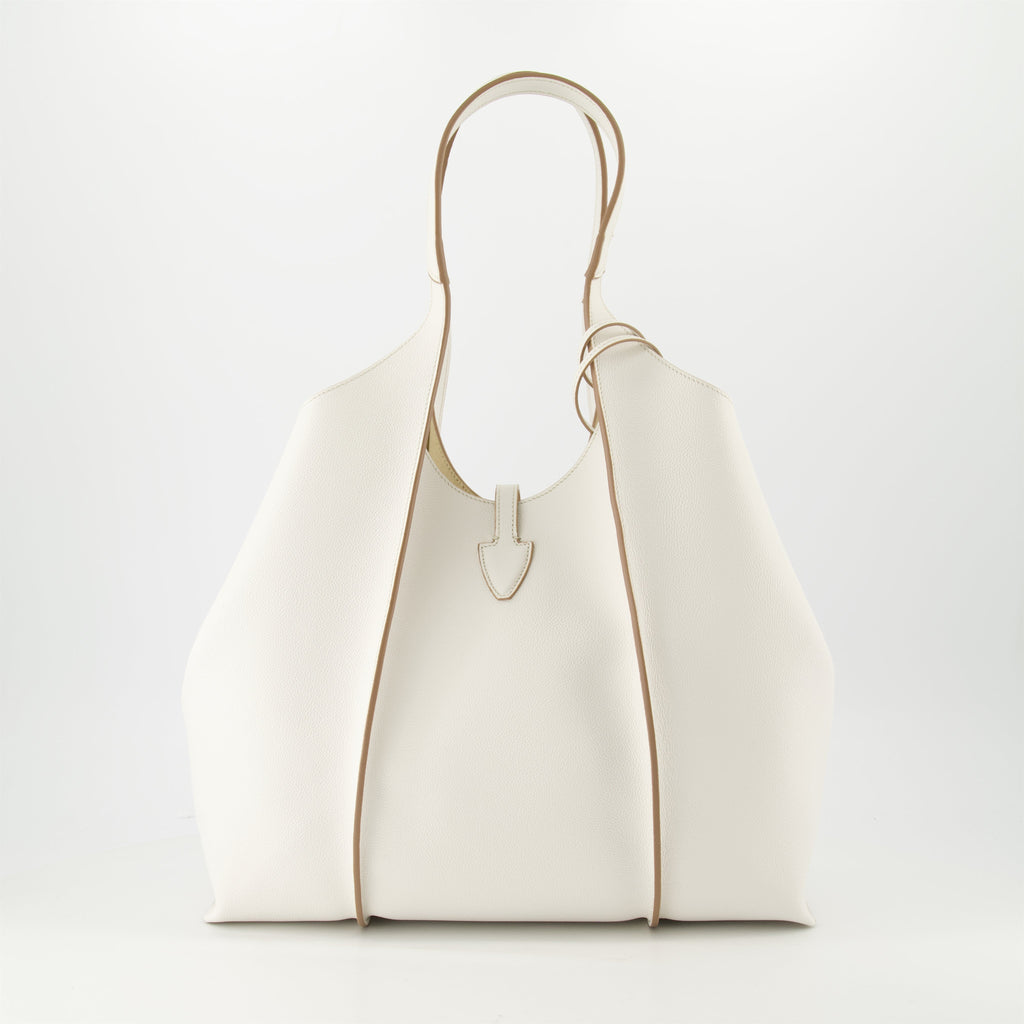 white leather tote bag, T Timeless, grained leather bag, designer tote, women's accessories