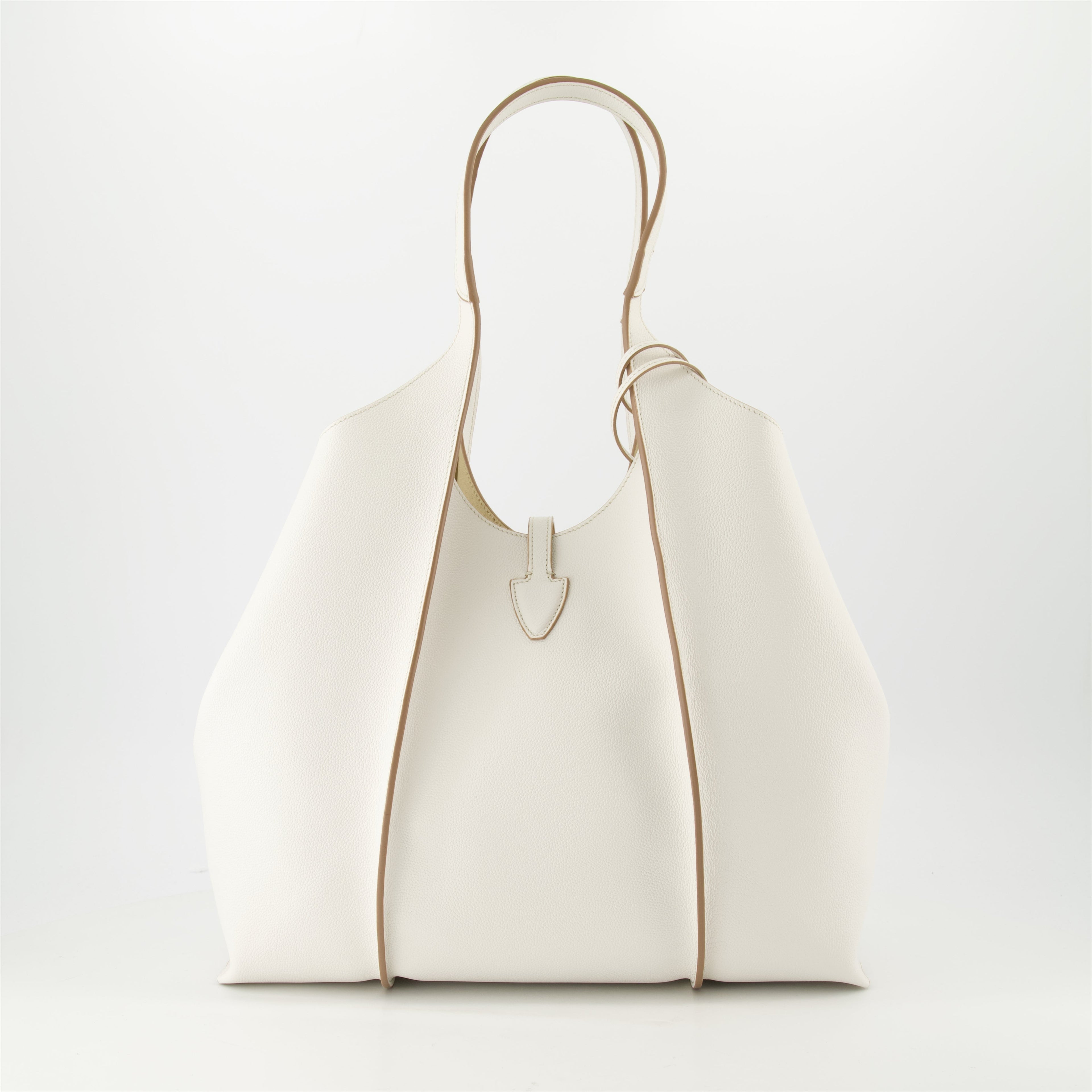 white leather tote bag, T Timeless, grained leather bag, designer tote, women's accessories