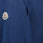 Moncler denim shirt, blue shirt, men's denim fashion, logo shirt, Spring-Summer collection
