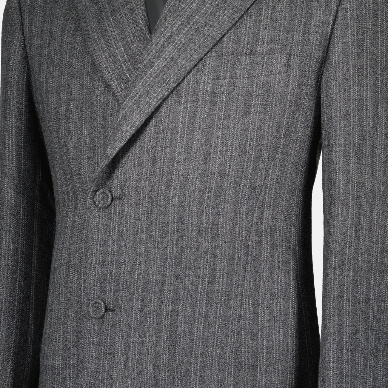 Image d'un manteau long en laine avec un motif rayé de Dior pour hommes - Saison automne-hiver 2024 - Détail Vue 1