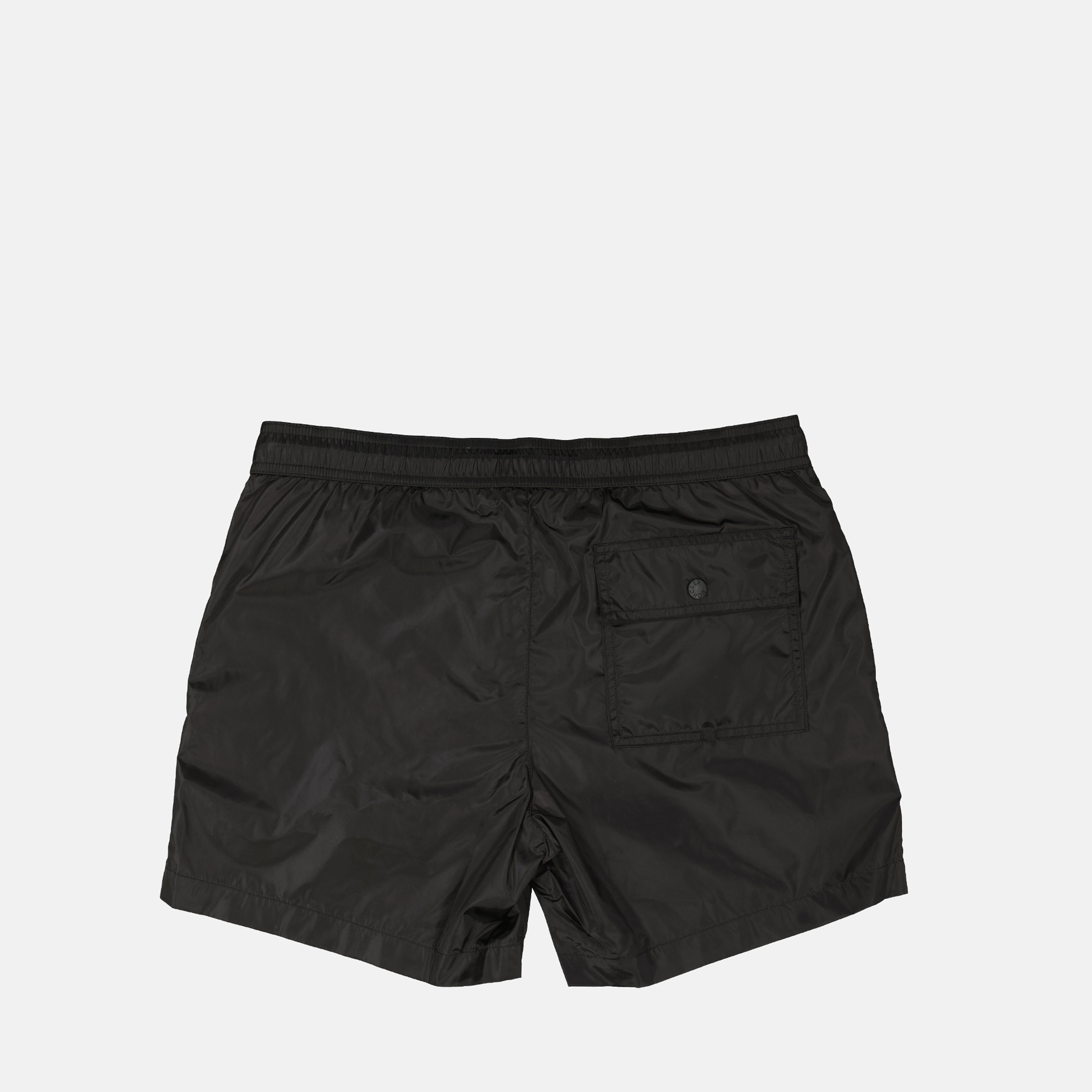 swim shorts, Moncler x Ben Ganz, black swimwear, nylon shorts, men's swimwear