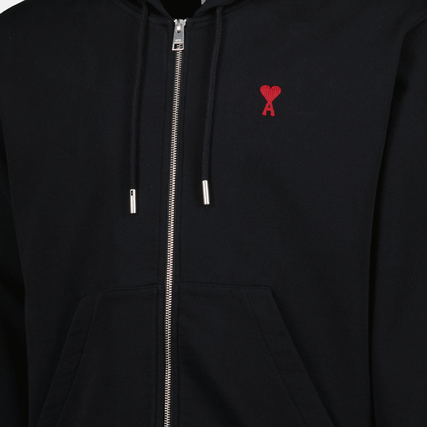 Image of Zip-up Sweatshirt by Ami PARIS for Men - Season Spring-Summer 2025 - Detail View 5