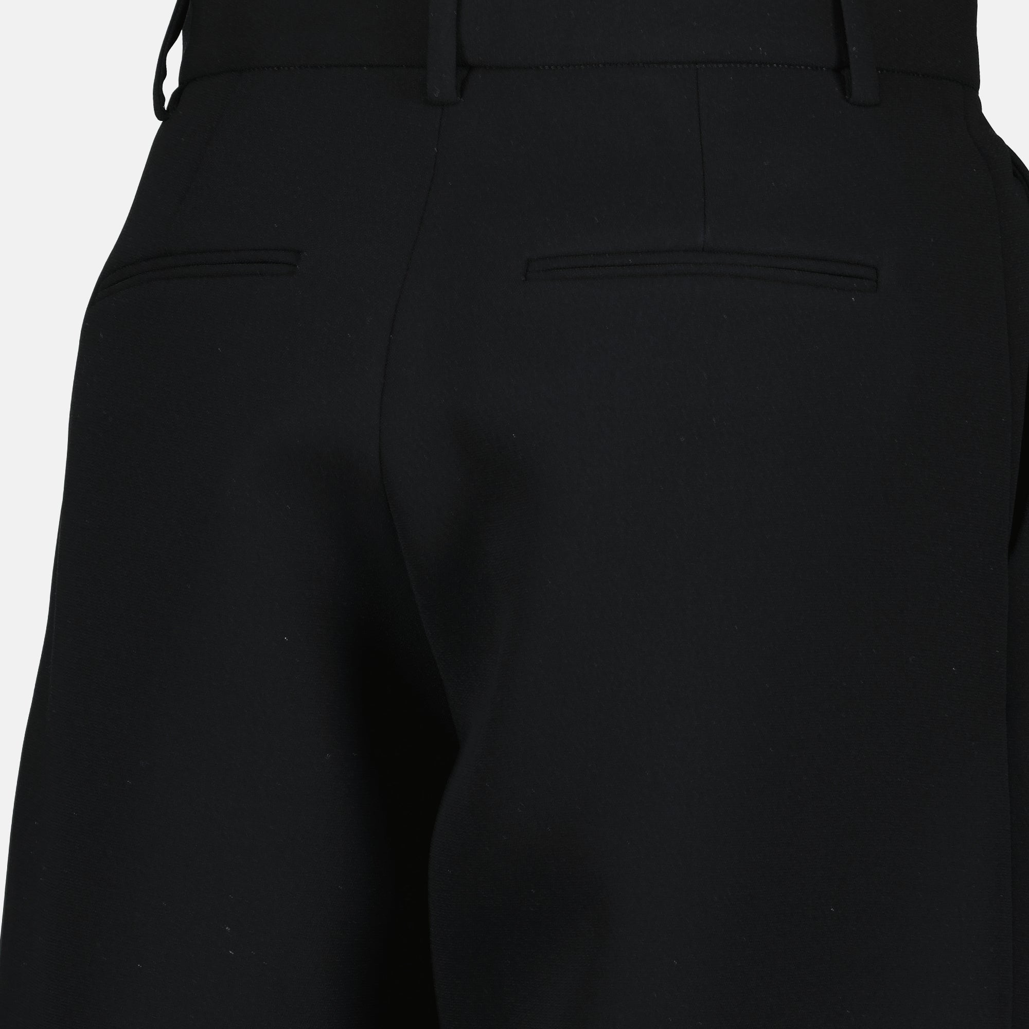 Khaite August pants, black wide-leg trousers, high waist pants, polyester pants, fashion trousers