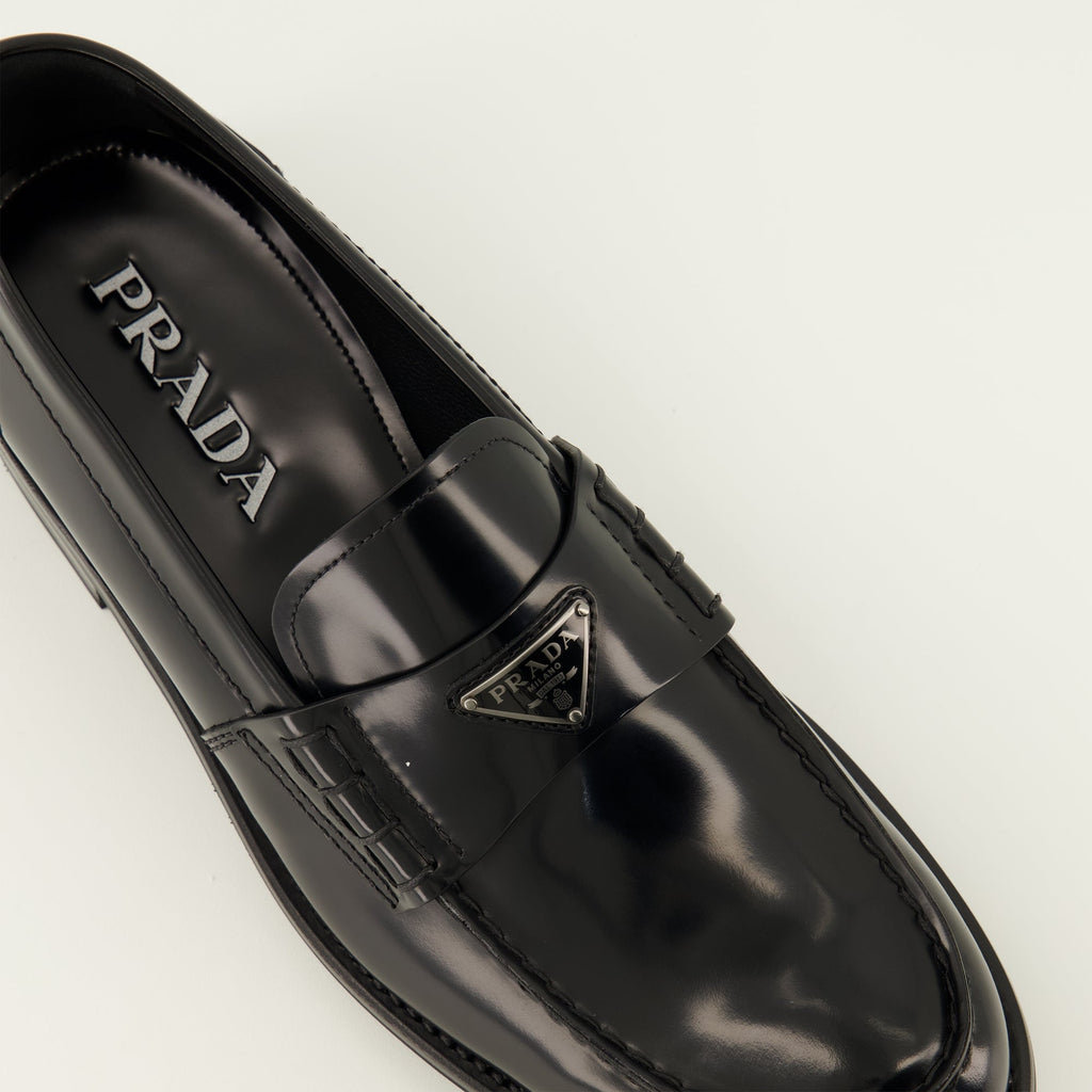 Mocassini in Pelle Nera Slip-On