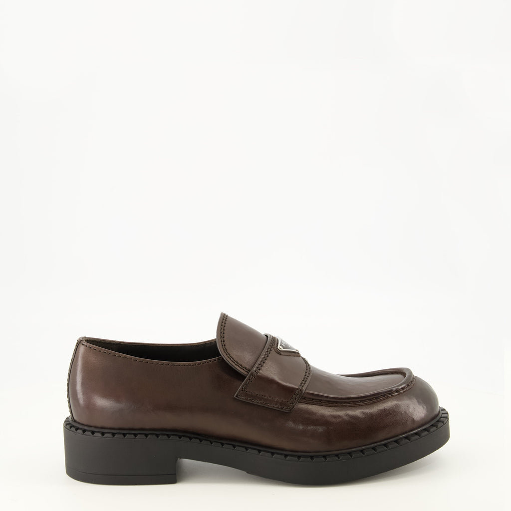 Mocassins en cuir marron