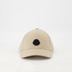 Moncler cap, beige logo cap, black logo accessory, cotton cap, Spring-Summer collection