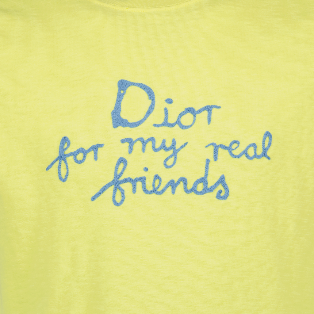T-shirt, Dior, Hylton Nel, yellow T-shirt, embroidered logo
