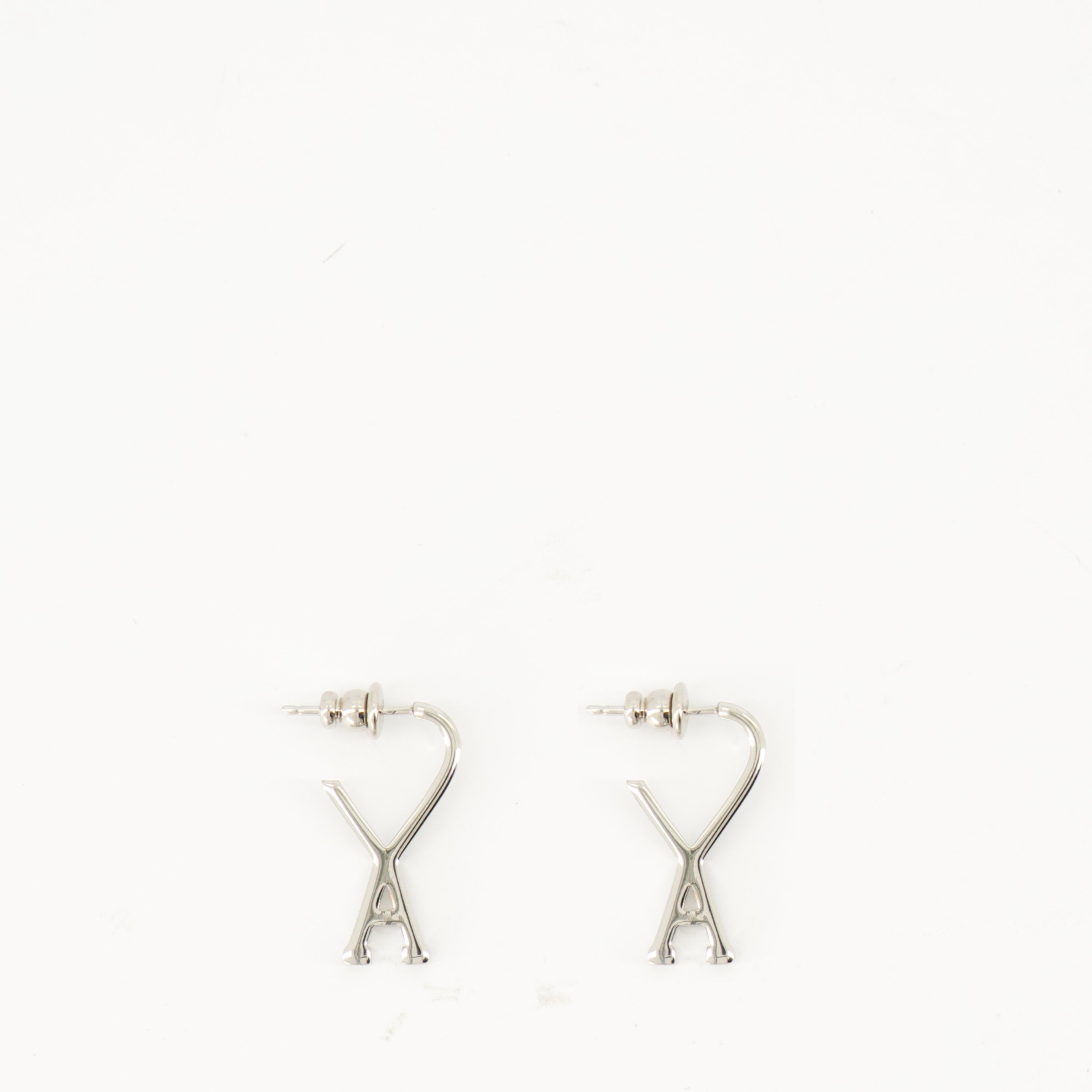 Ami de coeur earrings, Ami Paris, silver earrings, brass jewelry, mixte model earrings