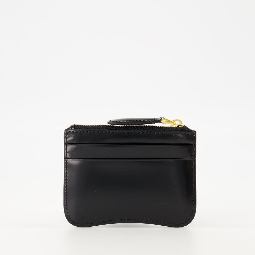 Ami Paris card holder, leather card holder, square design card holder, unisex leather accessory, luxury cardholder