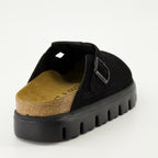 Imagen de mules chunky de ante negro de Birkenstock para mujeres - Temporada Otoño-Invierno 2024 - Vista trasera