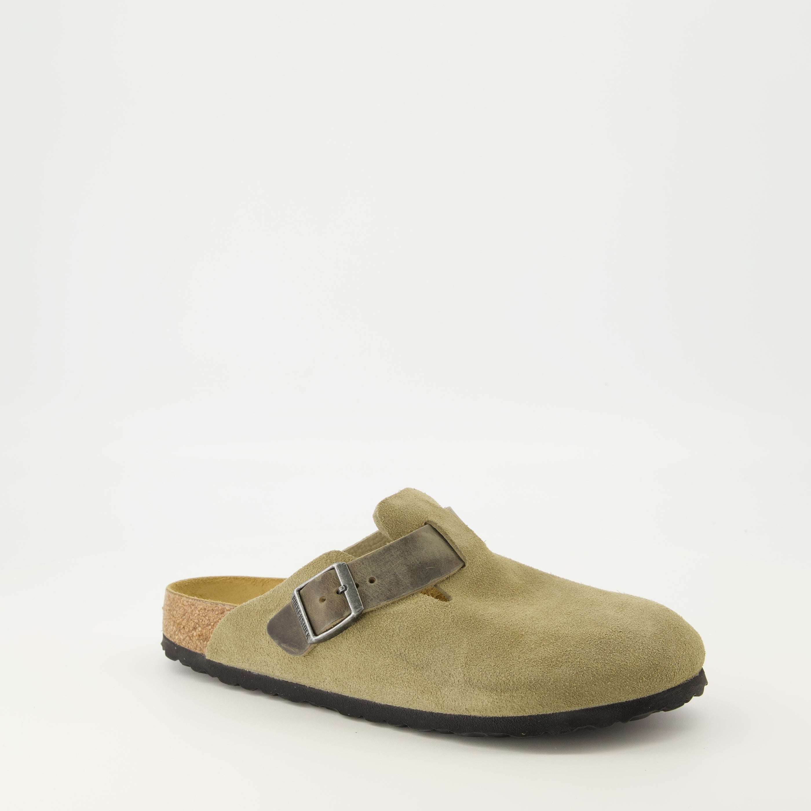 Boston Kaki Suede Mules