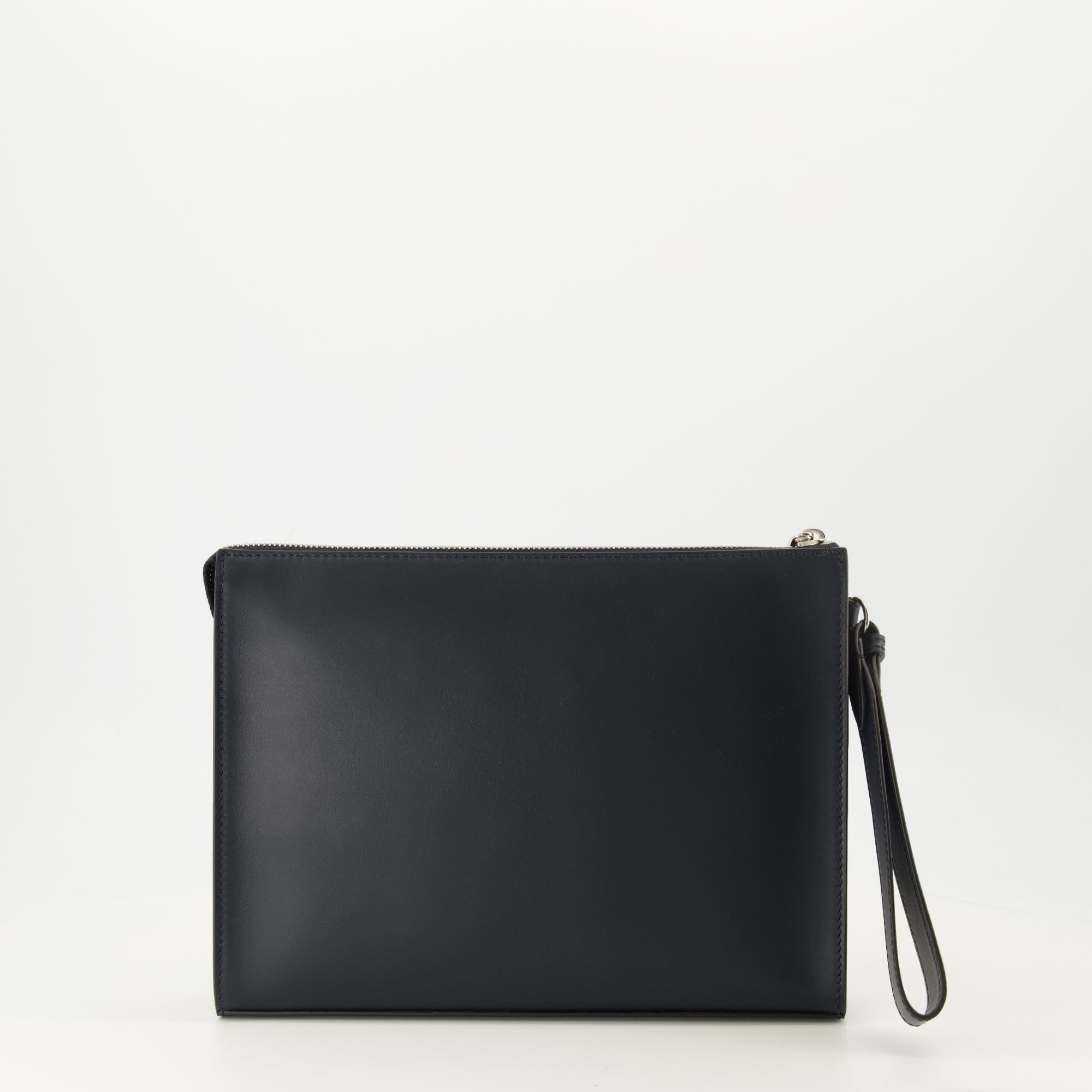 Image of Pochette Squared FF Navy Blue by Fendi for Men - Season Spring-Summer 2026 - Back View