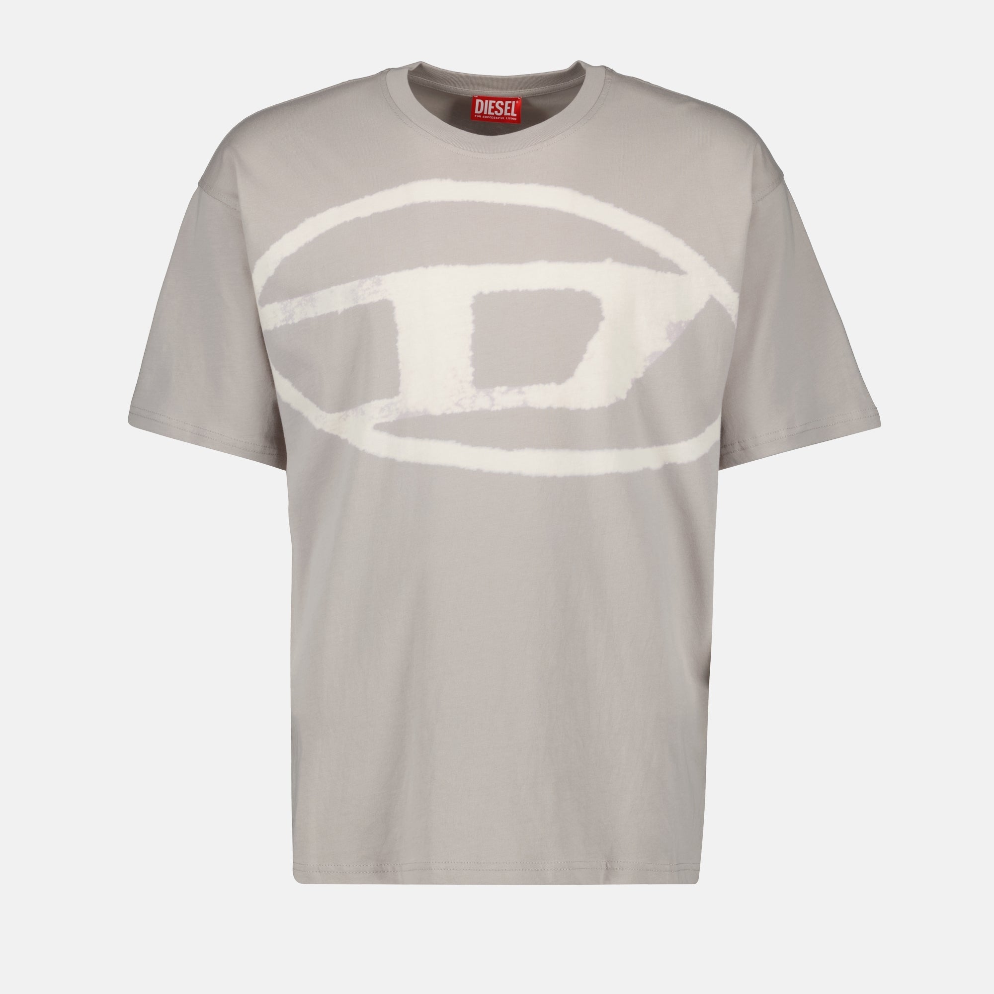 Diesel T-shirt, T-Boxt-Bleach, grey T-shirt, oversized fit, men's casual wear