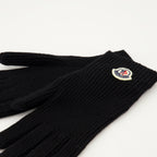 Moncler gloves, black wool gloves, winter accessories, men's gloves, wool gloves