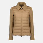 Moncler cardigan, bi-material cardigan, autumn-winter collection, women's outerwear, wool polyester blend