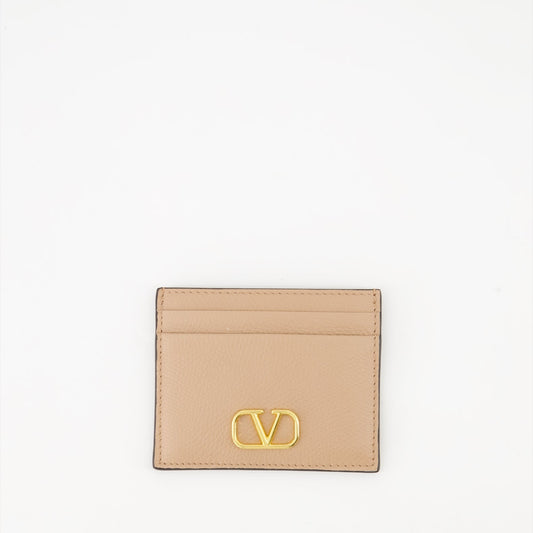 Valentino, leather card holder, luxury accessory, VLogo, high-end fashion