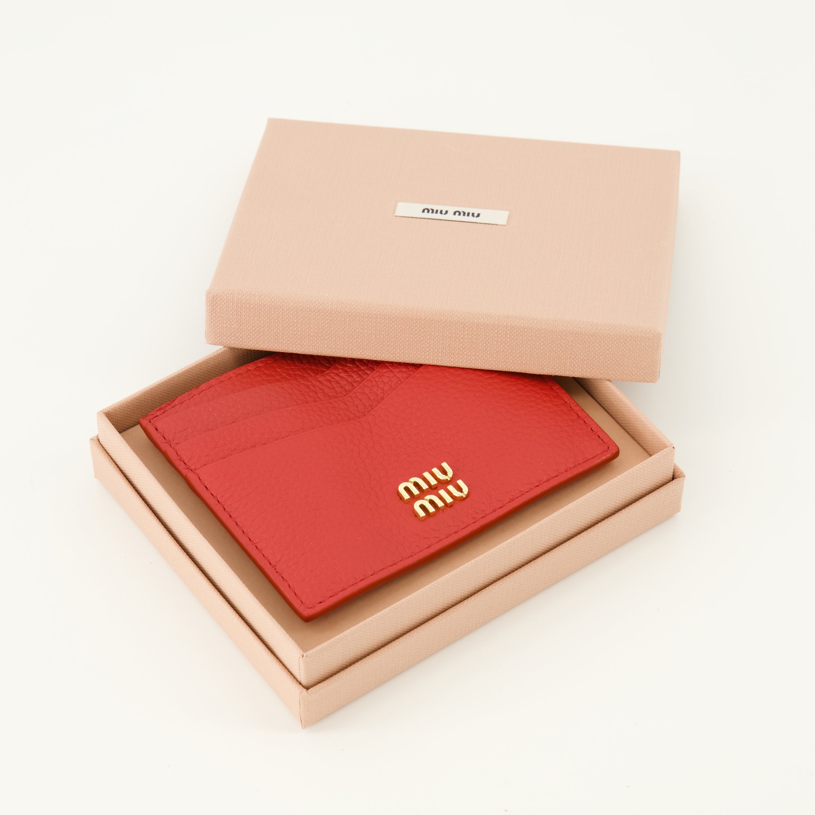 Red Leather Card Holder