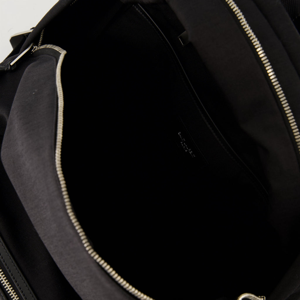 City Backpack, Saint Laurent, nylon backpack, leather details, men's accessories