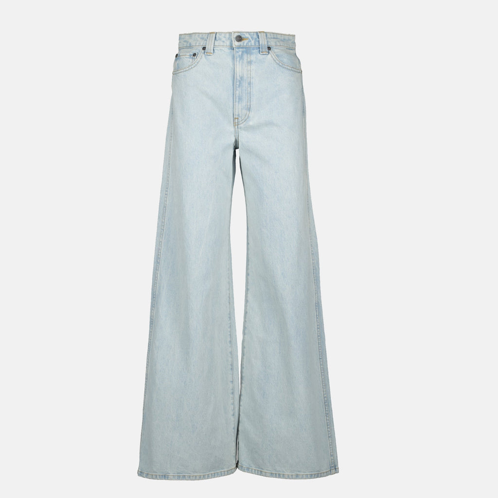 denim jeans, high-waisted jeans, straight cut jeans, five-pocket denim, Khaite jeans
