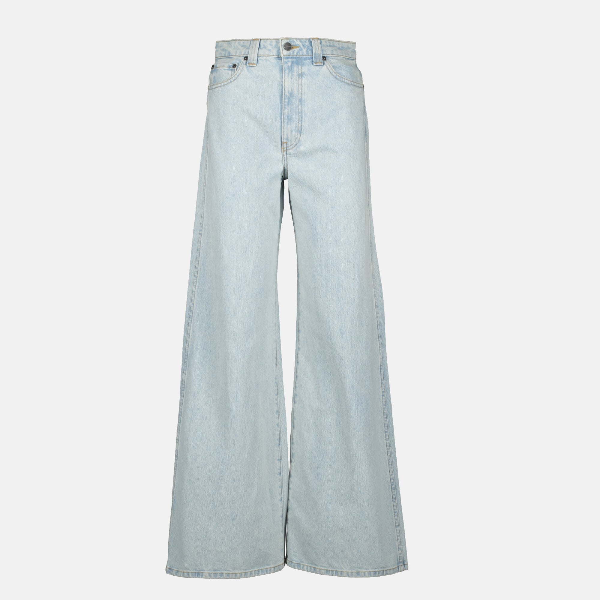 denim jeans, high-waisted jeans, straight cut jeans, five-pocket denim, Khaite jeans
