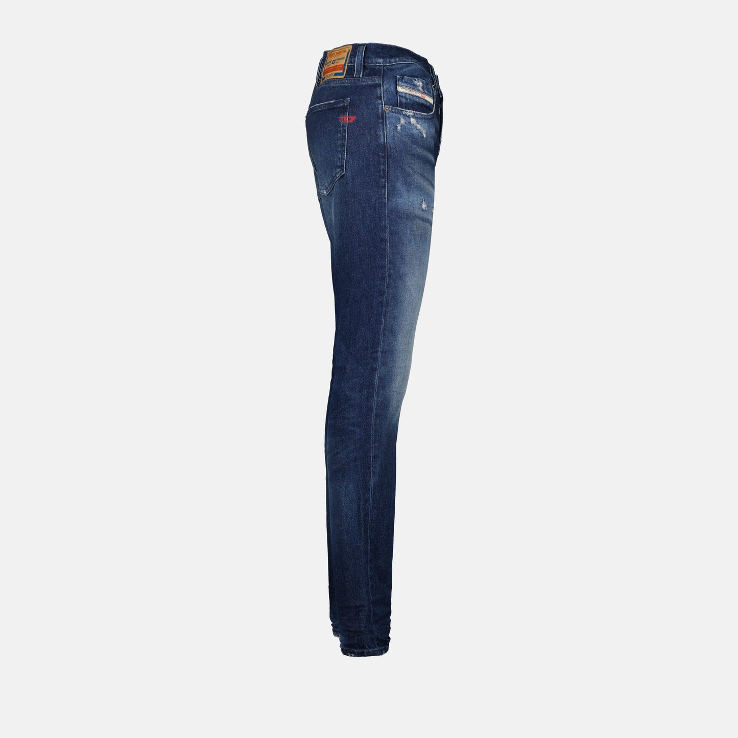 Diesel jeans, slim fit jeans, distressed jeans, blue denim jeans, luxury jeans