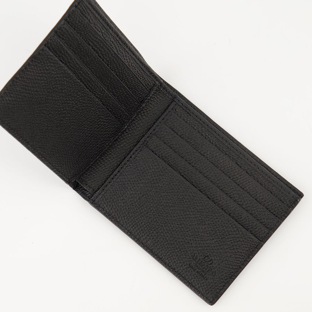 VLogo Card Holder, Valentino Garavani, leather accessories, grained leather wallet, luxury card holder