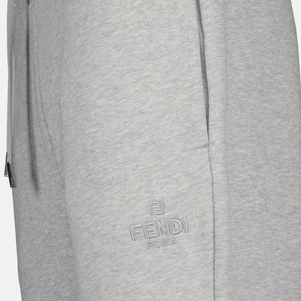 Fendi jogging pants, Grey cotton pants, Autumn-Winter 2024, Comfortable lounge pants, Stylish sweatpants