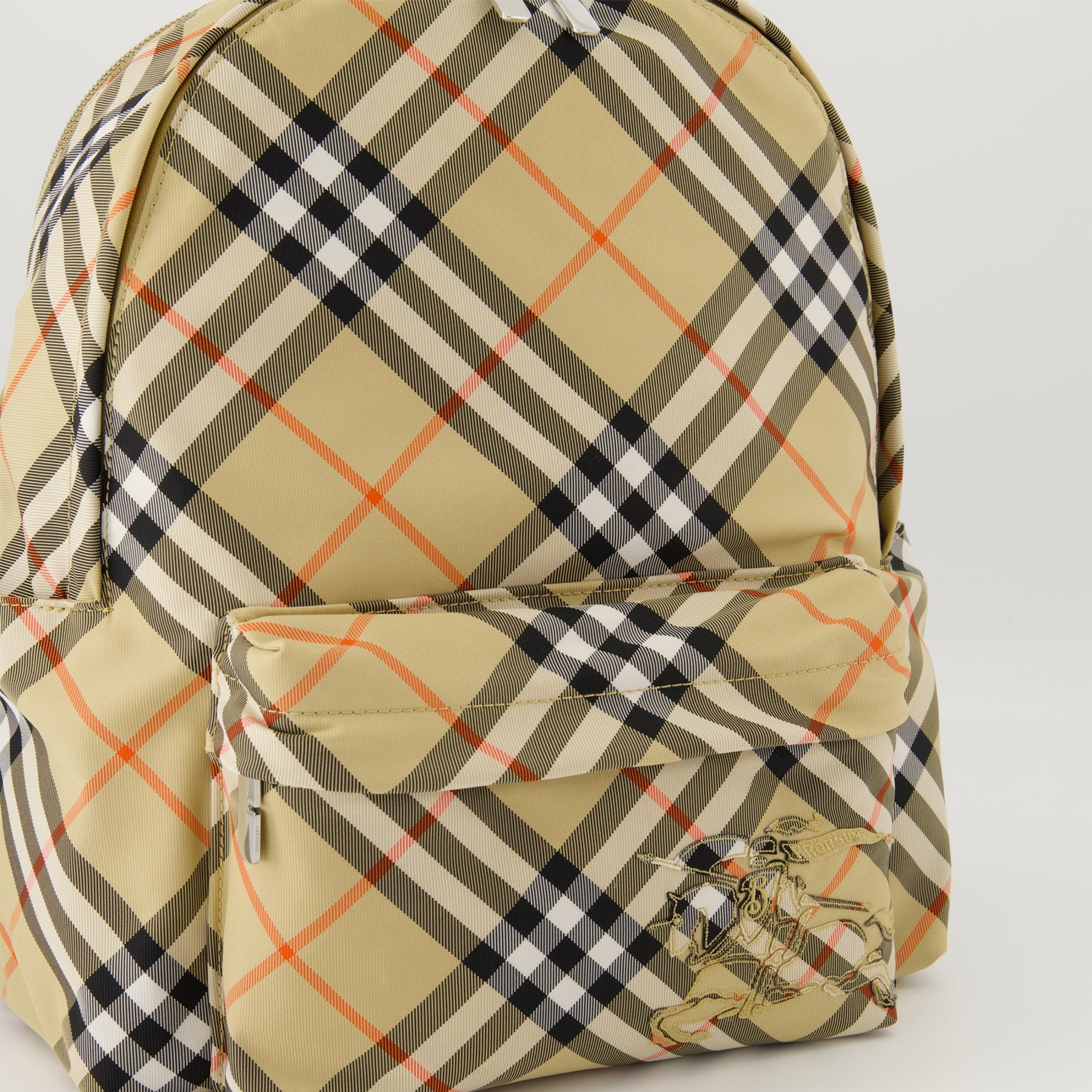 Burberry Backpack, Check Beige Backpack, Designer Accessories, Stylish Backpack, Vintage Design Backpack