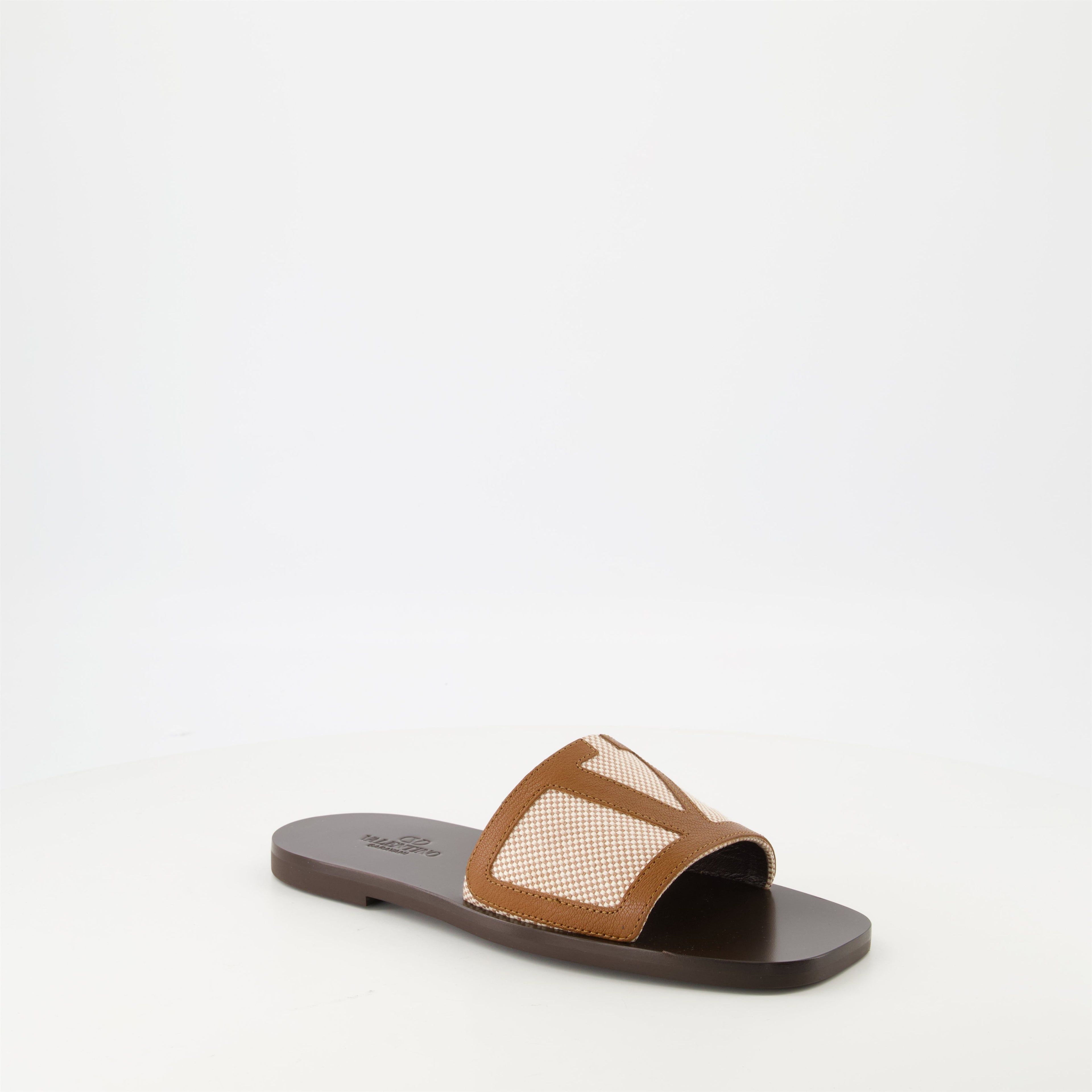 Viva Superstar Sandals, Valentino Garavani sandals, leather sandals, embroidered canvas sandals, men's fashion sandals