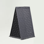 wool scarf, embroidered logo, Dior, fringed edges, men's accessories