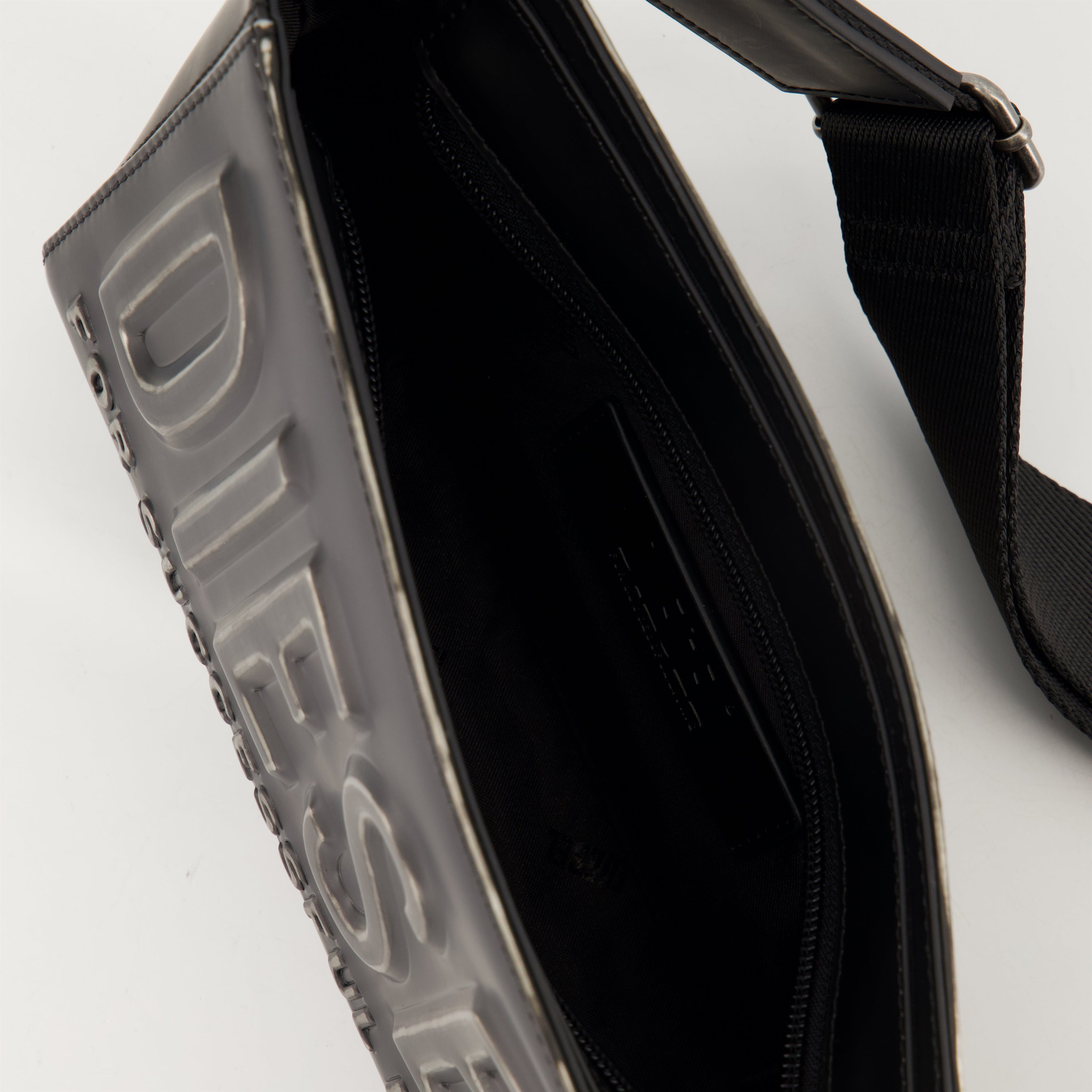 Diesel camera bag, black camera bag, unisex accessories, designer bags, brushed polyurethane bag