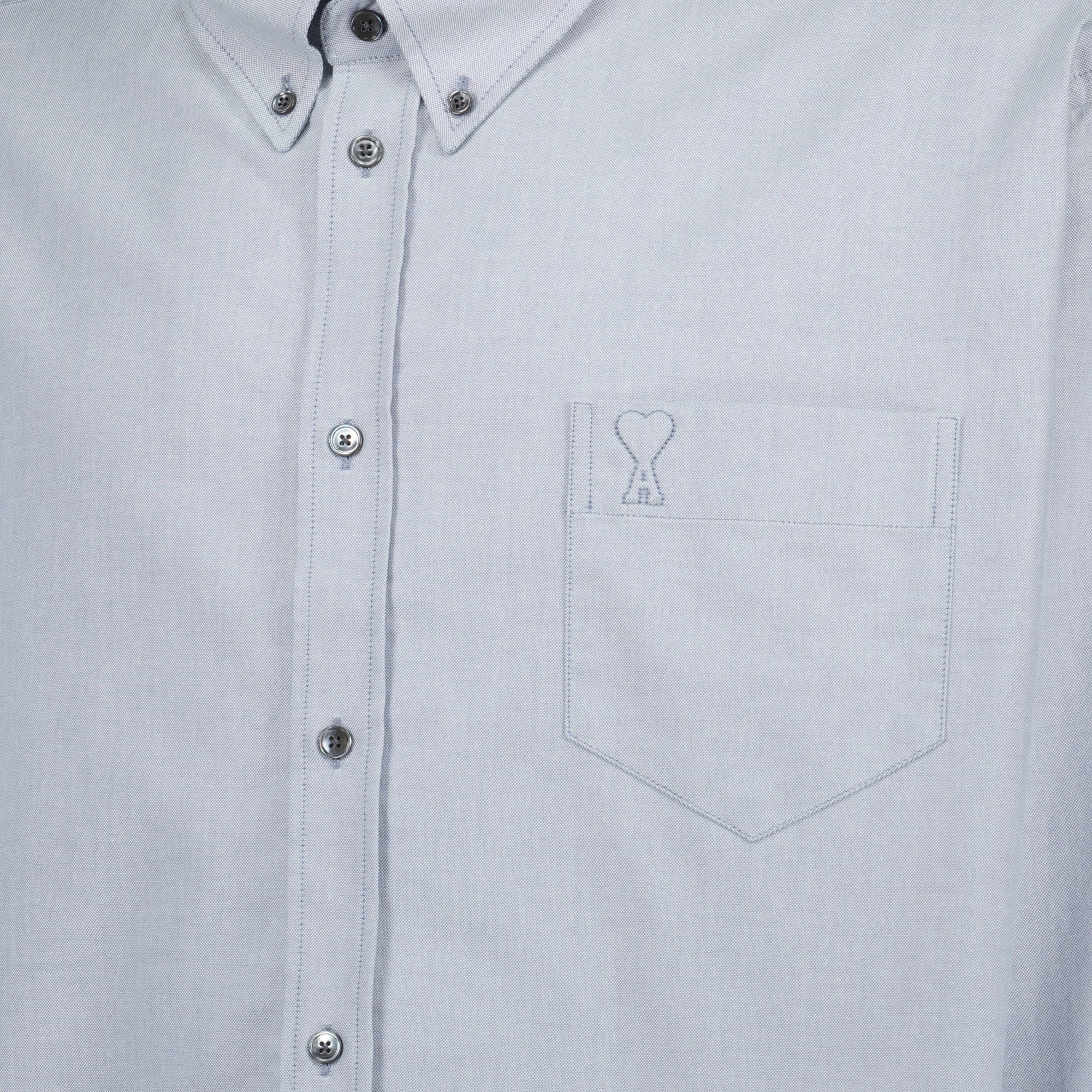 oversized shirt, AMI Paris, organic cotton clothing, unisex fashion, grey shirt