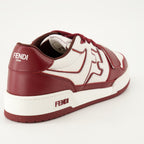 Fendi sneakers, bordeaux leather, luxury sneakers, elegant footwear, designer sneakers