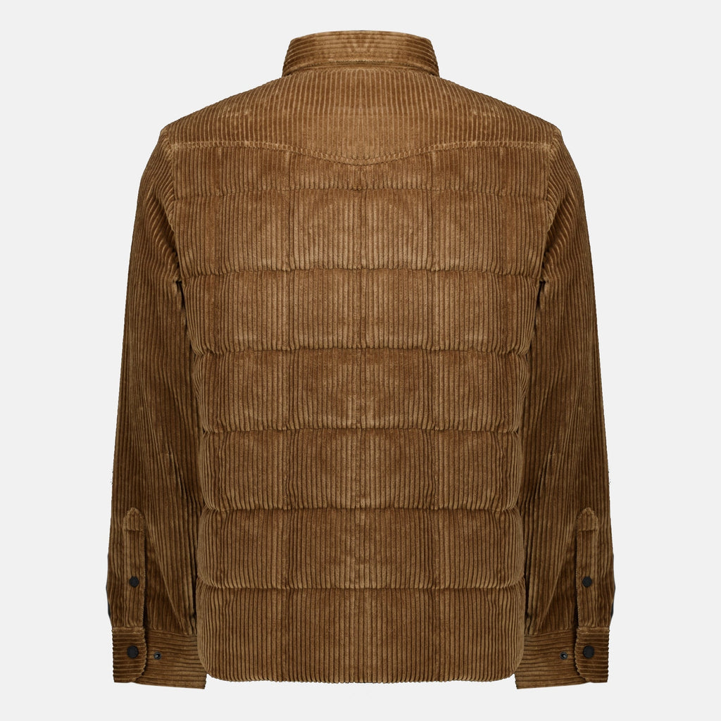 Braunes Cord-Overshirt mit Daunenfüllung