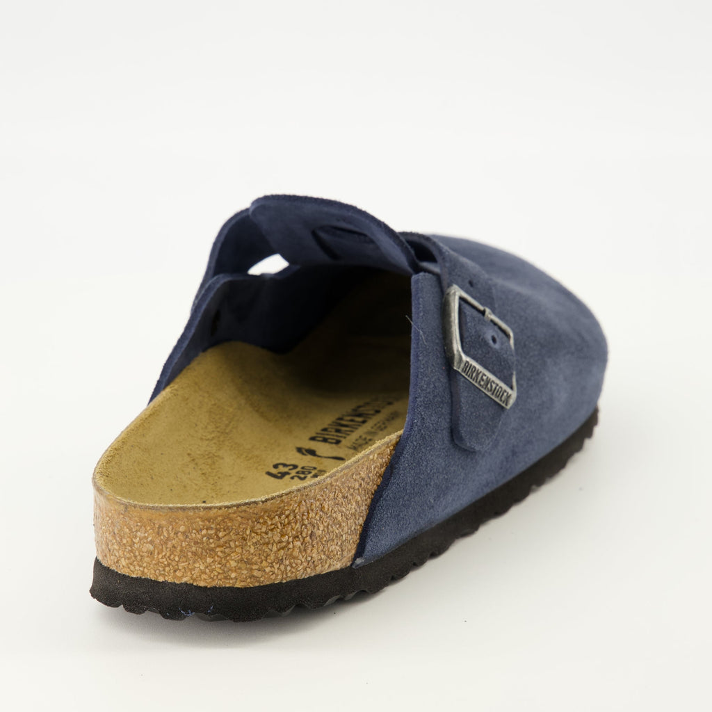 slip-on shoes, comfortable footwear, blue suede shoes, adjustable fit, molded sole