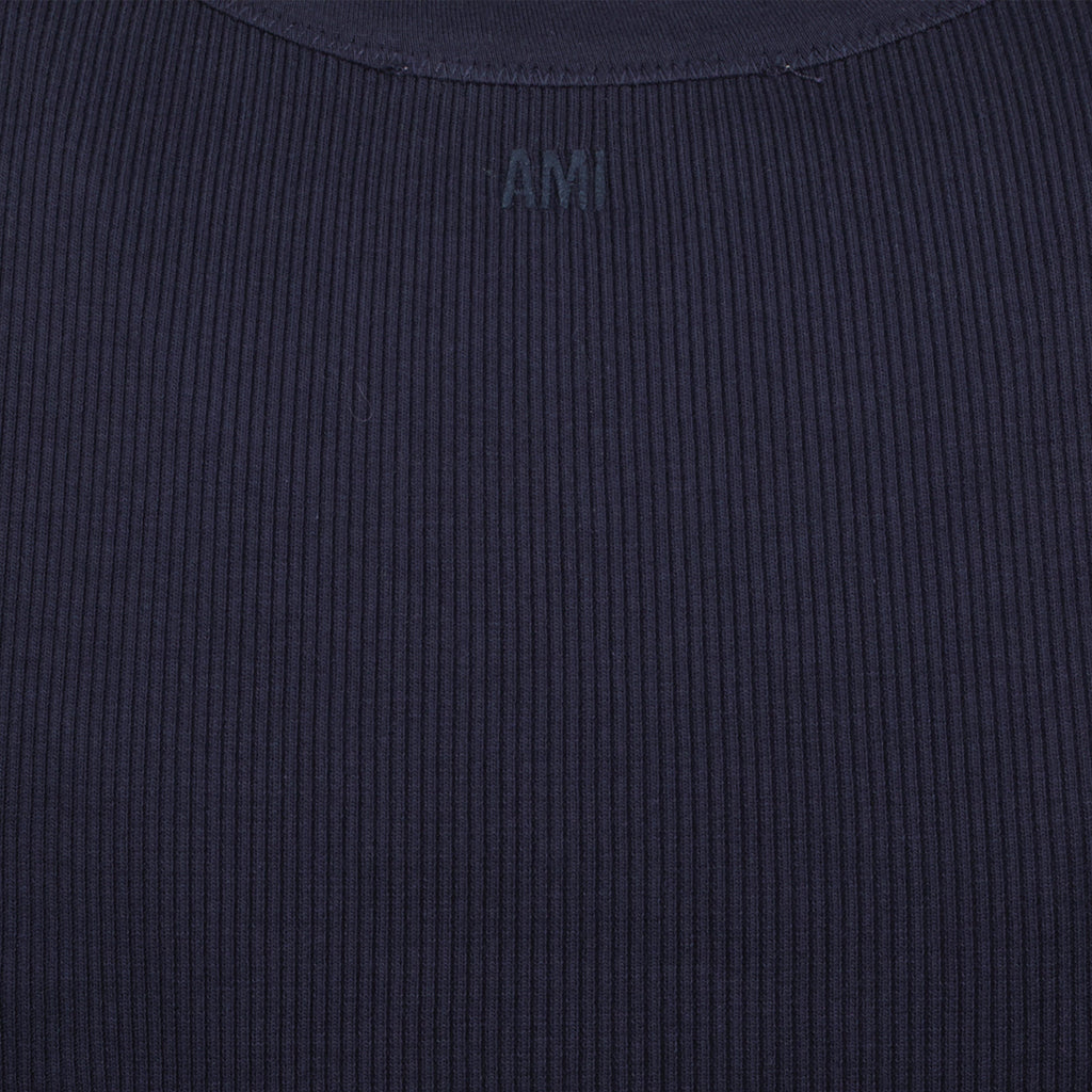 navy tank top, ribbed top, cotton tank, heart logo, casual wear