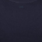 navy tank top, ribbed top, cotton tank, heart logo, casual wear