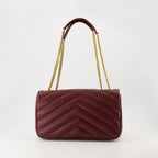 Saint Laurent bag, Le Sac Loulou, bordeaux leather handbag, designer accessories, luxury handbags