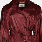 Image du trench en nylon bordeaux de Saint Laurent pour femmes - Saison Printemps-Été 2026 - Détail vue 1