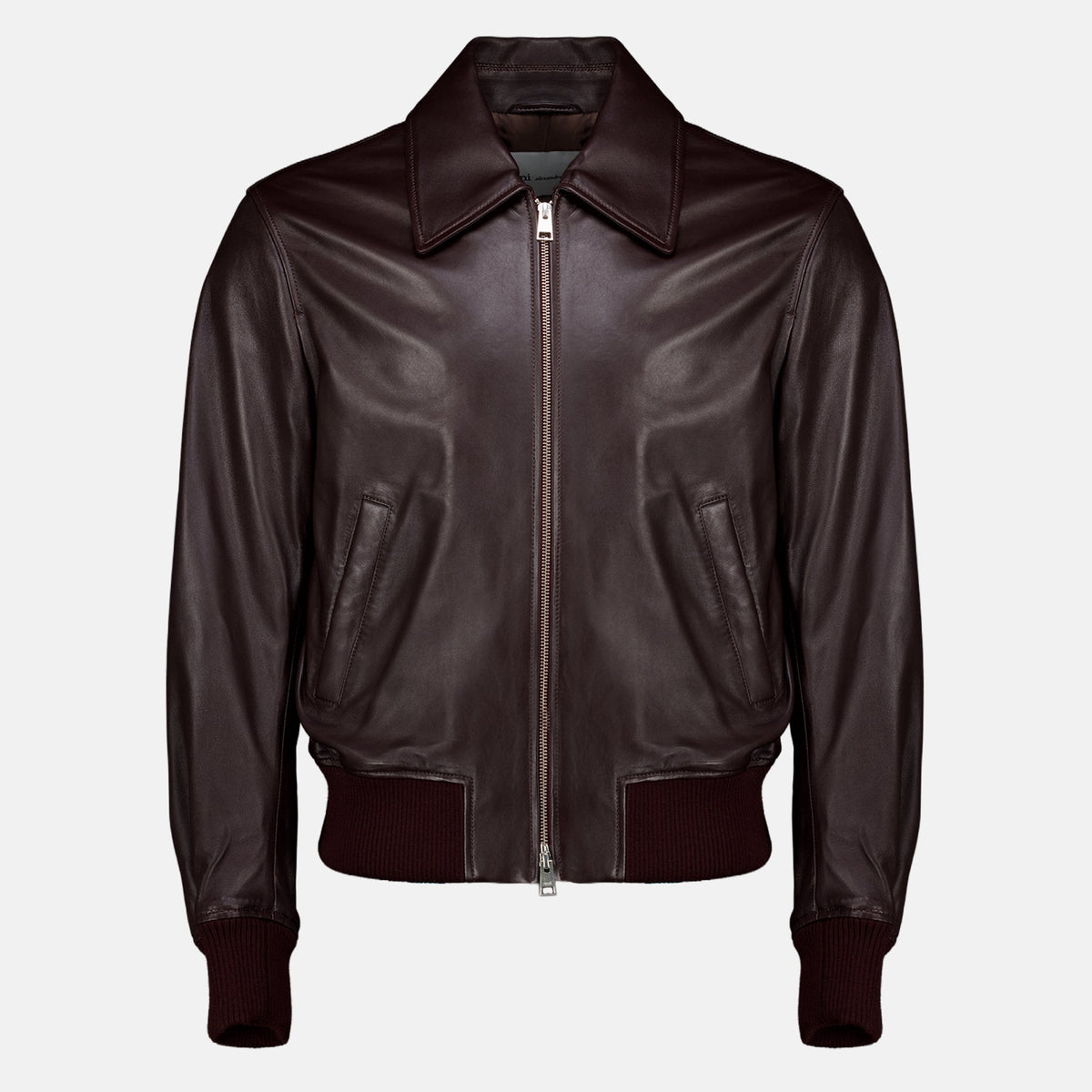 Veste en cuir motard Bordeaux