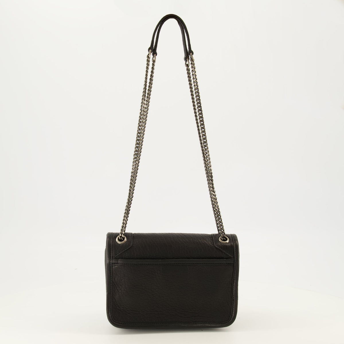 Niki Mini Tasche aus schwarzem Leder