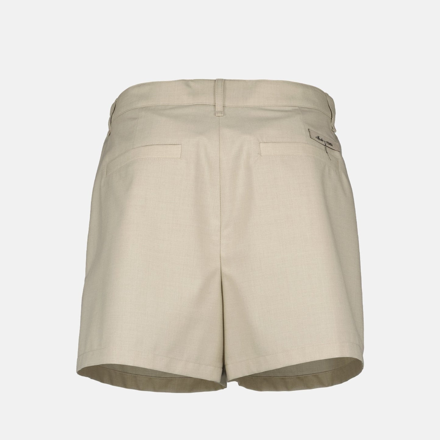 Fendi wool shorts, beige wool shorts, luxury shorts, Fendi Spring-Summer 2024, premium wool shorts