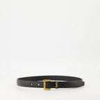 black belt, Saint Laurent accessories, Cassandre belt, leather belt, fashion belt