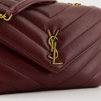Saint Laurent bag, Le Sac Loulou, bordeaux leather handbag, designer accessories, luxury handbags