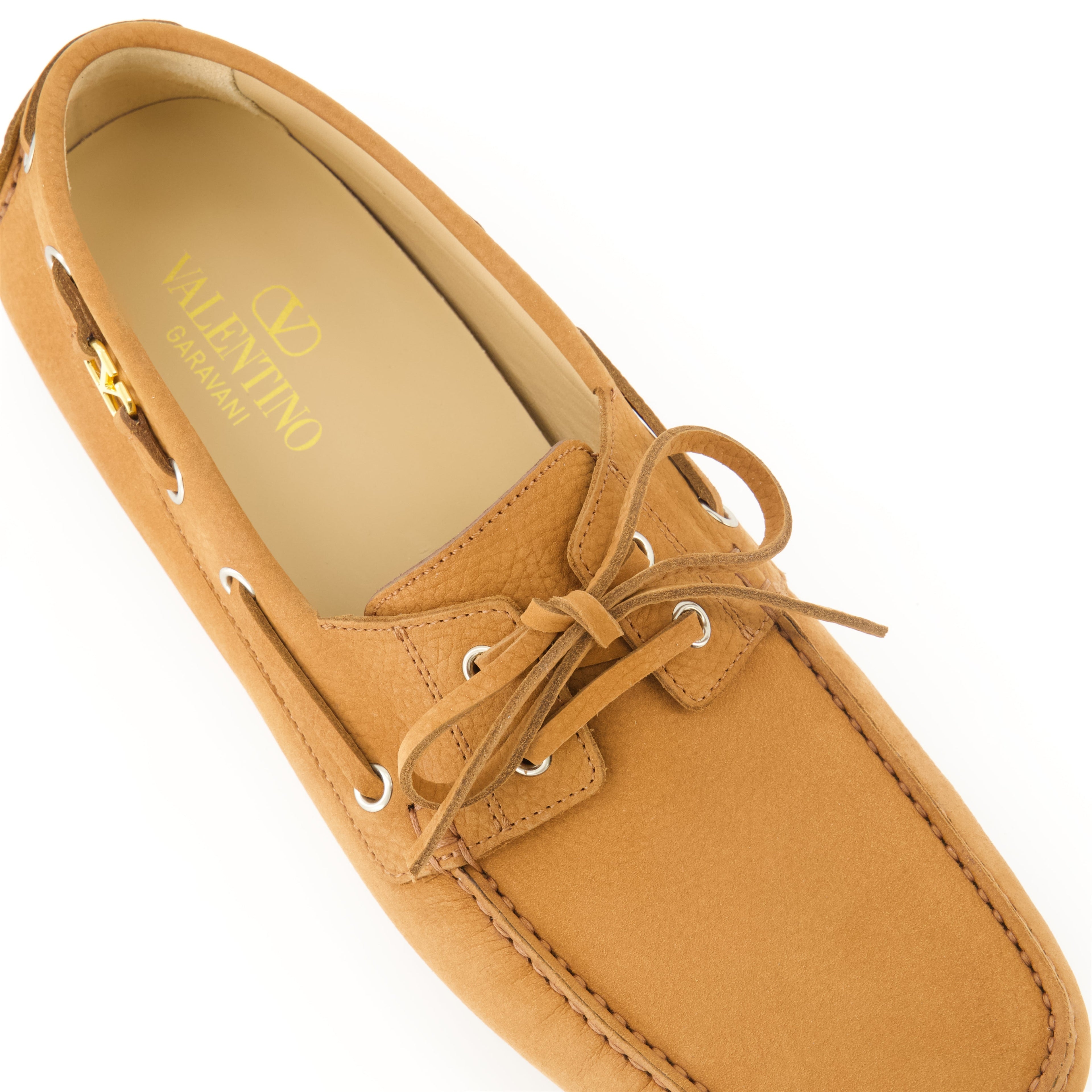 driver moccasins, VLogo Signature, buffalo leather shoes, brown moccasins, rubber sole footwear