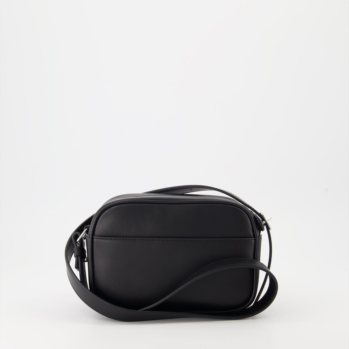 camera bag, leather bag, black accessory, Courrèges bag, adjustable strap bag