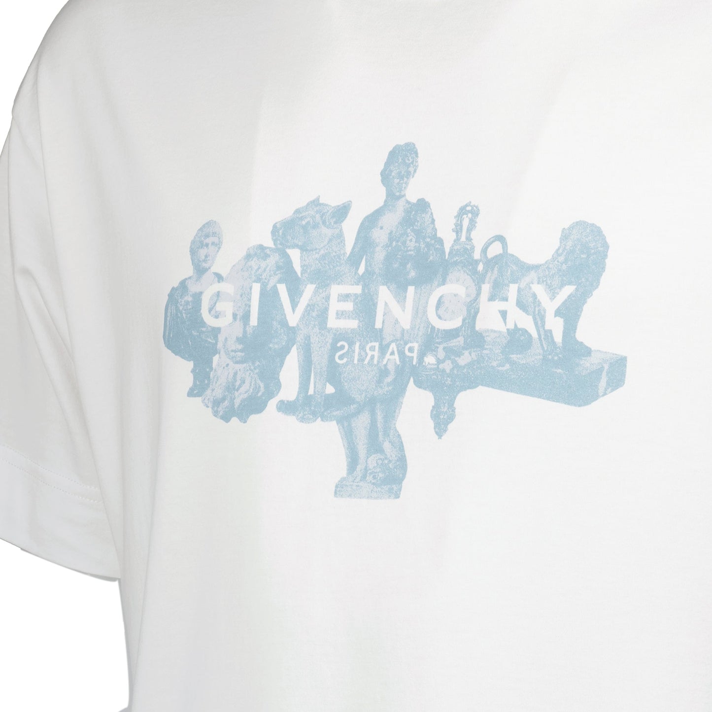 Givenchy T-shirt, reverse logo, white cotton tee, luxury fashion, elegant casual wear