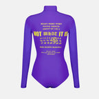 MM6 violet body, high collar body, long sleeve body, printed body, luxury fashion