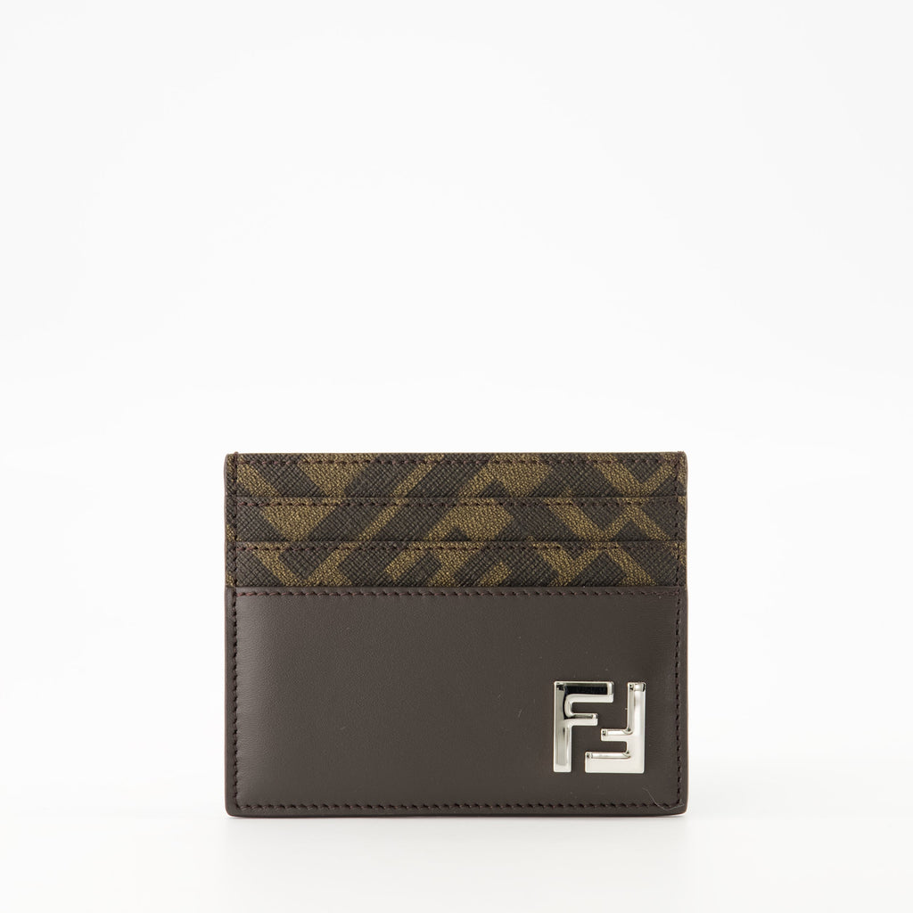 Fendi cardholder, luxury accessories, leather cardholder, men's cardholder, brown cardholder